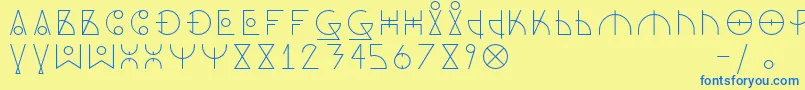 DosAmazigh1 Font – Blue Fonts on Yellow Background