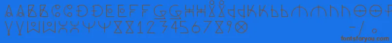 DosAmazigh1 Font – Brown Fonts on Blue Background