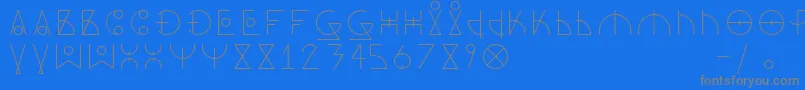 DosAmazigh1 Font – Gray Fonts on Blue Background
