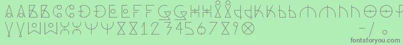フォントDosAmazigh1 – 緑の背景に灰色の文字