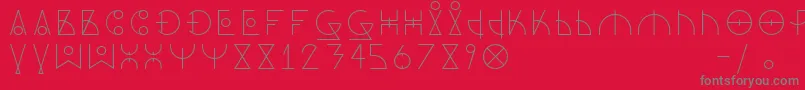 DosAmazigh1-Schriftart – Graue Schriften auf rotem Hintergrund