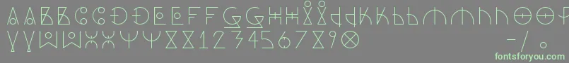DosAmazigh1 Font – Green Fonts on Gray Background
