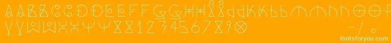 DosAmazigh1 Font – Green Fonts on Orange Background