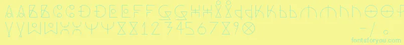DosAmazigh1 Font – Green Fonts on Yellow Background
