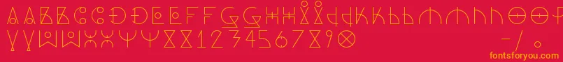 DosAmazigh1 Font – Orange Fonts on Red Background