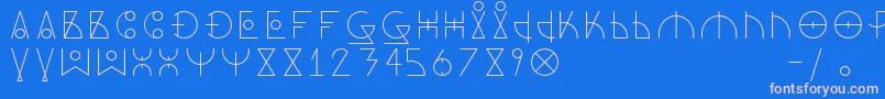 DosAmazigh1 Font – Pink Fonts on Blue Background