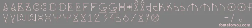 フォントDosAmazigh1 – 灰色の背景にピンクのフォント