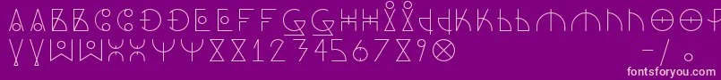 DosAmazigh1-Schriftart – Rosa Schriften auf violettem Hintergrund