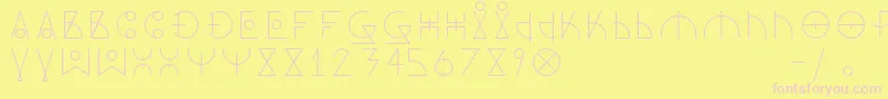 DosAmazigh1-Schriftart – Rosa Schriften auf gelbem Hintergrund