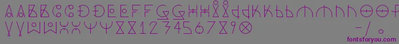 DosAmazigh1-fontti – violetit fontit harmaalla taustalla