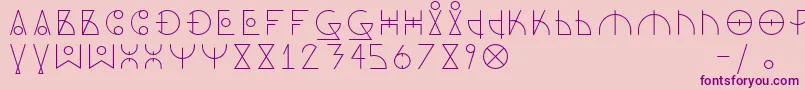 フォントDosAmazigh1 – ピンクの背景に紫のフォント