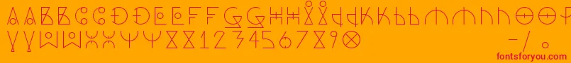 フォントDosAmazigh1 – オレンジの背景に赤い文字