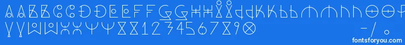 フォントDosAmazigh1 – 青い背景に白い文字