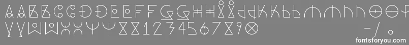 フォントDosAmazigh1 – 灰色の背景に白い文字