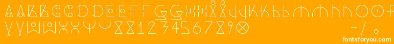 DosAmazigh1 Font – White Fonts on Orange Background