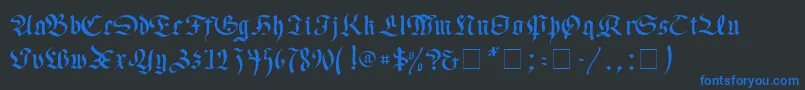 Faustus Font – Blue Fonts on Black Background
