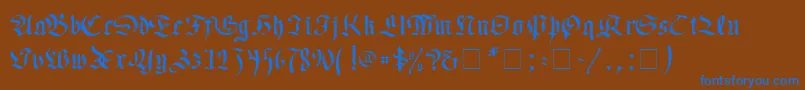 フォントFaustus – 茶色の背景に青い文字