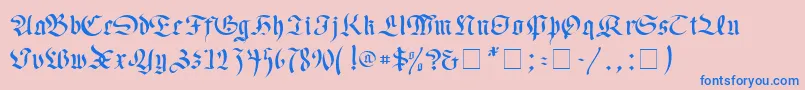 Faustus Font – Blue Fonts on Pink Background