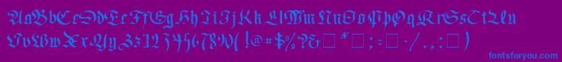 フォントFaustus – 紫色の背景に青い文字