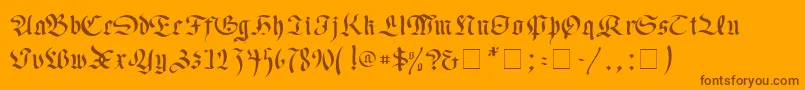 Faustus Font – Brown Fonts on Orange Background