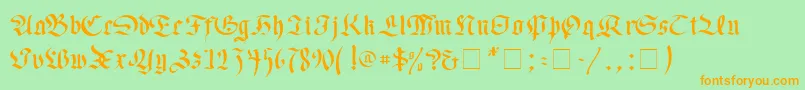 Faustus Font – Orange Fonts on Green Background