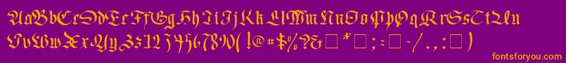 Faustus Font – Orange Fonts on Purple Background