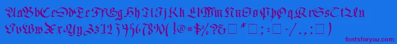 Faustus Font – Purple Fonts on Blue Background