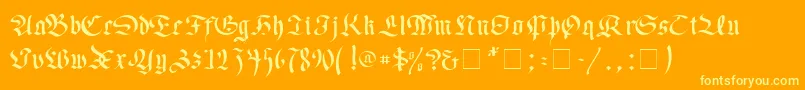 Faustus Font – Yellow Fonts on Orange Background