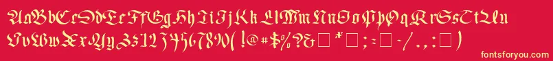 Faustus Font – Yellow Fonts on Red Background