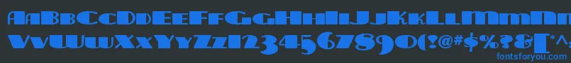 フォントTarabulbousnf – 黒い背景に青い文字