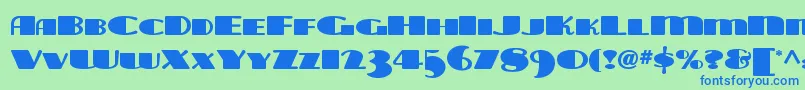 Czcionka Tarabulbousnf – niebieskie czcionki na zielonym tle