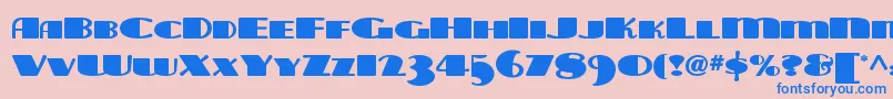 フォントTarabulbousnf – ピンクの背景に青い文字