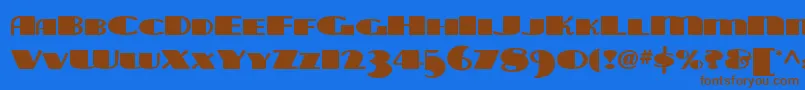 Tarabulbousnf-Schriftart – Braune Schriften auf blauem Hintergrund