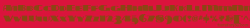 Tarabulbousnf-Schriftart – Braune Schriften auf rotem Hintergrund
