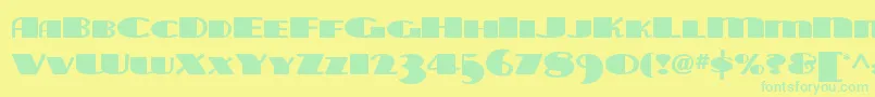 Tarabulbousnf Font – Green Fonts on Yellow Background