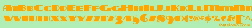 Więcej informacji o czcionce Tarabulbousnf Czcionka Tarabulbousnf – pomarańczowe czcionki na zielonym tle