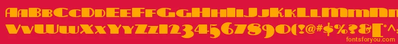 Tarabulbousnf-Schriftart – Orangefarbene Schriften auf rotem Hintergrund