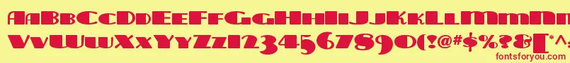 Tarabulbousnf Font – Red Fonts on Yellow Background