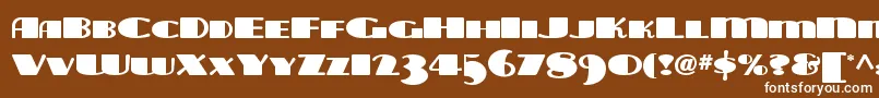 Tarabulbousnf-Schriftart – Weiße Schriften auf braunem Hintergrund