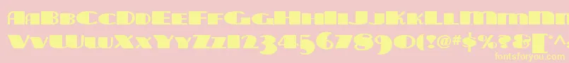 フォントTarabulbousnf – 黄色のフォント、ピンクの背景