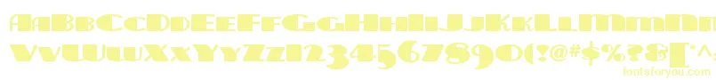 Tarabulbousnf-Schriftart – Gelbe Schriften auf weißem Hintergrund