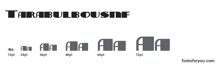 Tarabulbousnf Font Sizes