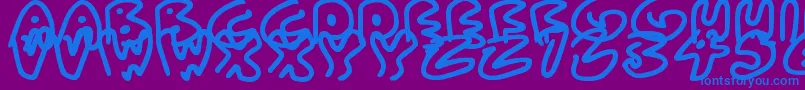 AlmostOutlines Font – Blue Fonts on Purple Background