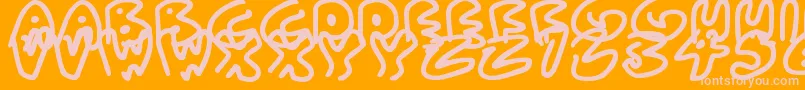 Шрифт AlmostOutlines – розовые шрифты на оранжевом фоне