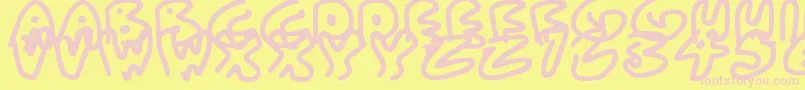 AlmostOutlines Font – Pink Fonts on Yellow Background