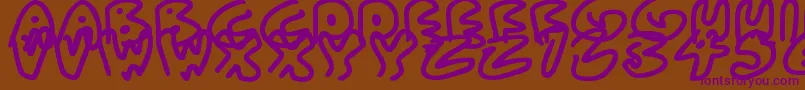 Police AlmostOutlines – polices violettes sur fond brun