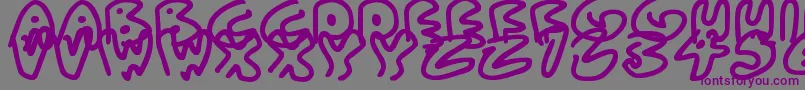 AlmostOutlines-fontti – violetit fontit harmaalla taustalla