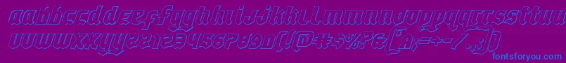 Empirecrown3Dital-Schriftart – Blaue Schriften auf violettem Hintergrund