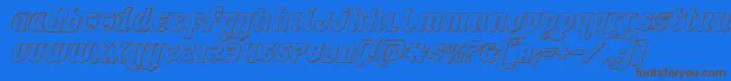 Empirecrown3Dital Font – Brown Fonts on Blue Background