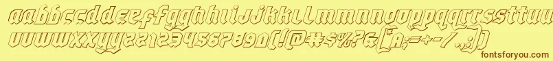 Empirecrown3Dital Font – Brown Fonts on Yellow Background